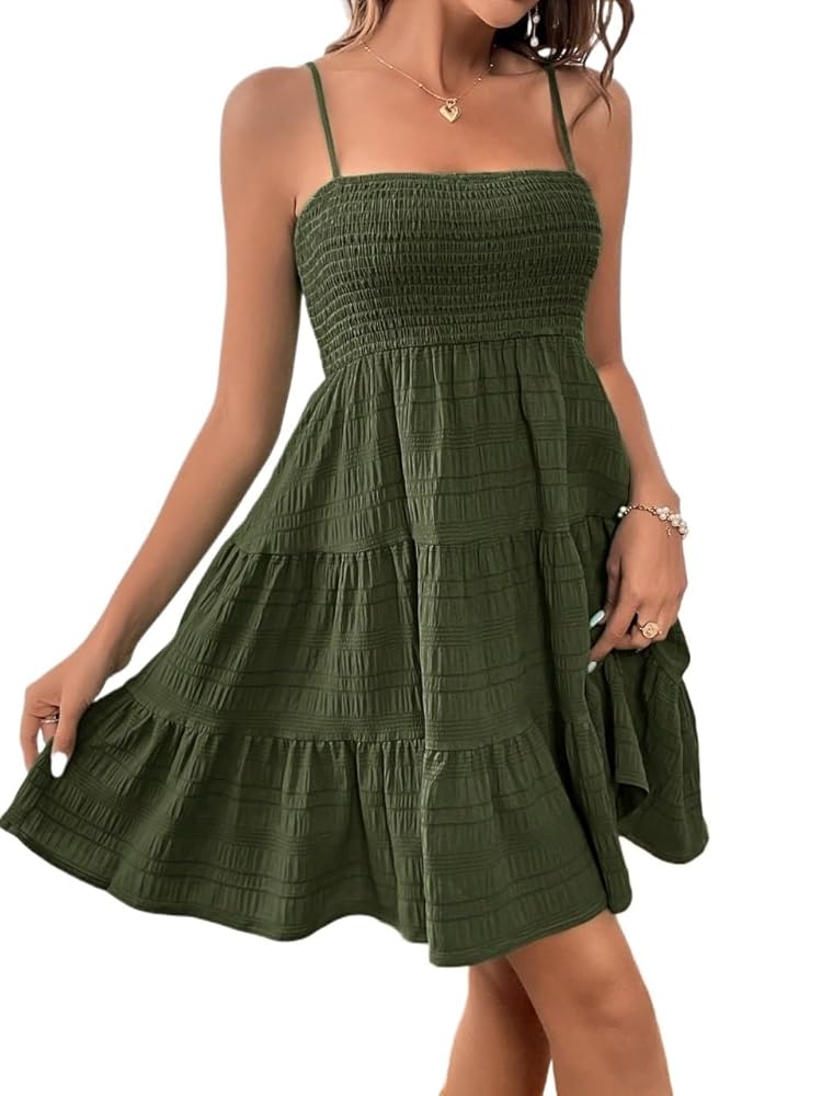 新品！hibinitiワンピースsquare neck summer dress LXXWMxBH Summer Mini Dresses for Women 2024 Solid Color Neck